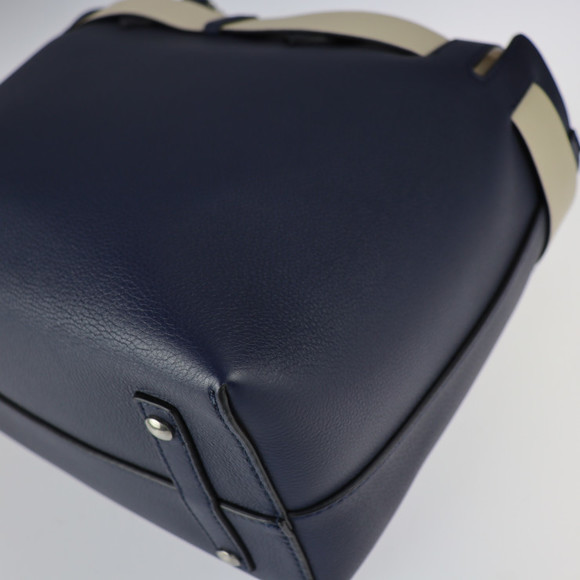 Burberry Medium Belt Bag Handbag Leather Navy Ivory - Picture 4 of 8